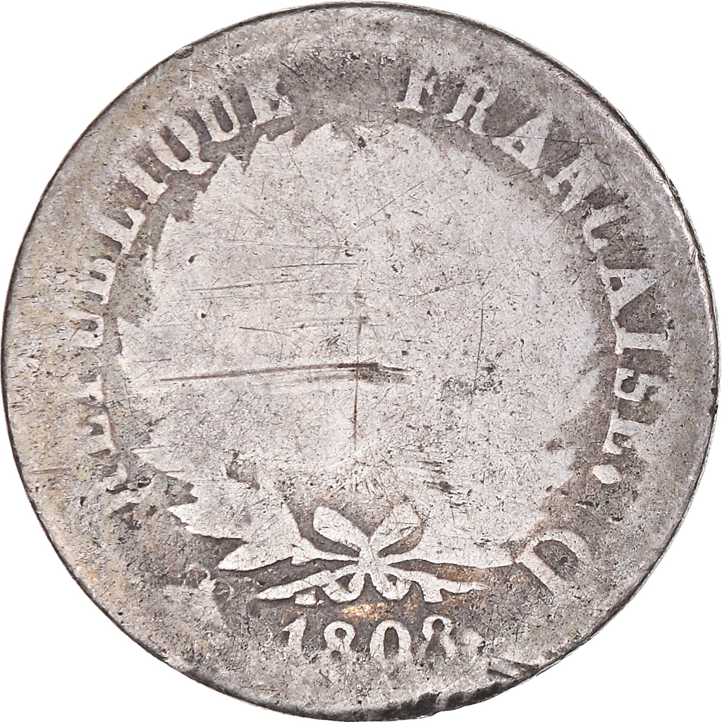 Coin, France, Napoléon I, 1/2 Franc, 1808, Lyon, , Silver, KM:680.4