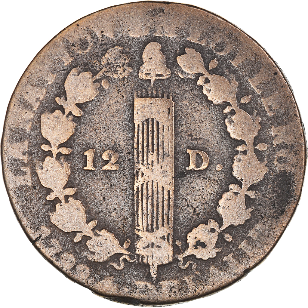 Coin, France, 12 deniers françois, 12 Deniers, 1792⸱4, Paris, 