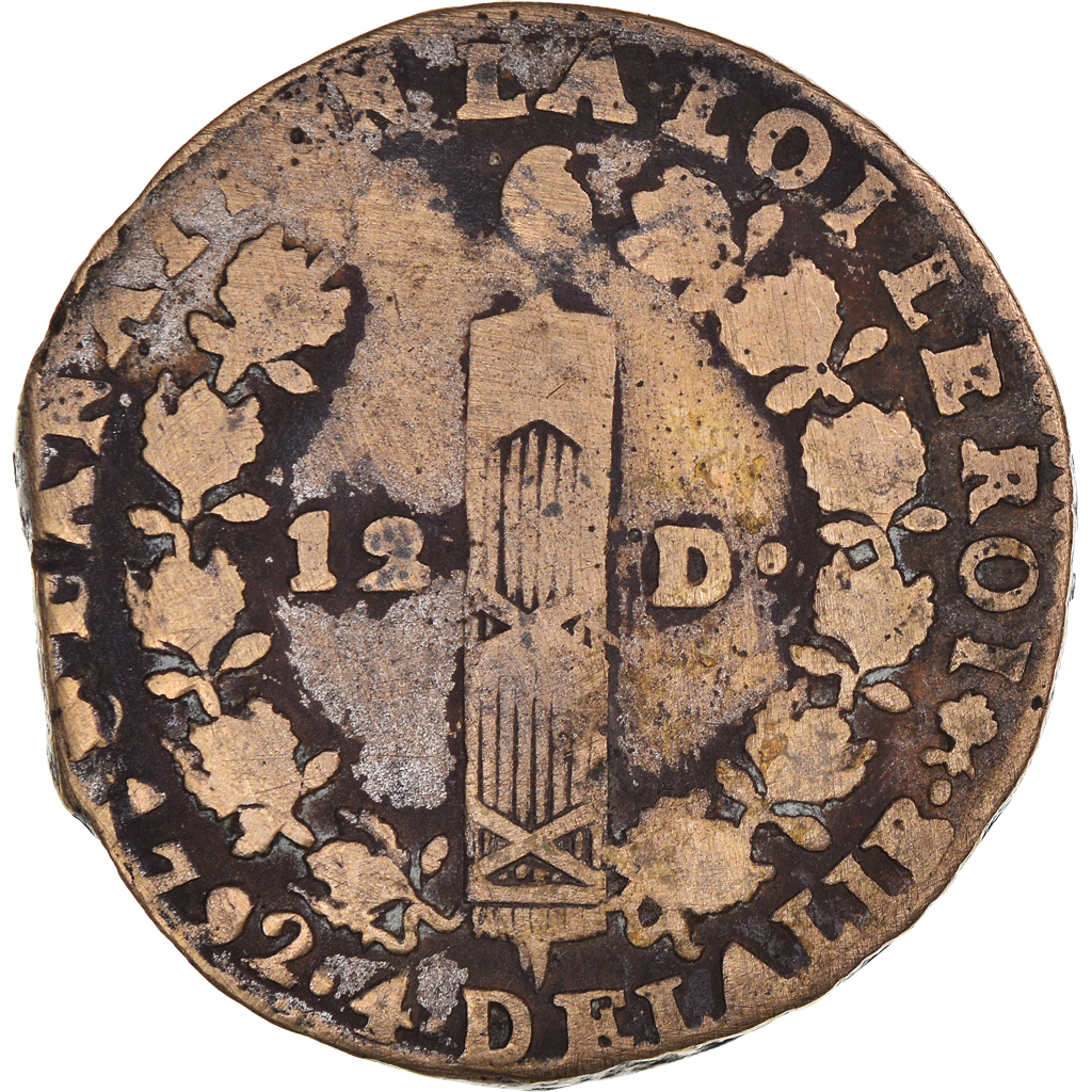 Coin, France, 12 deniers françois, 12 Deniers, 1792⸱4, Nantes, 