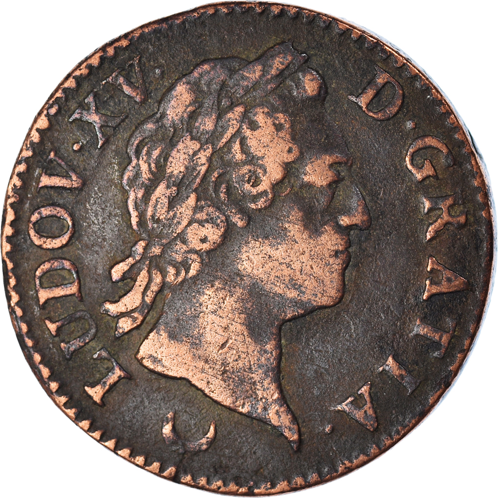 Coin, France, Louis XV, Sol à la vieille tête, Sol, 1774, Metz, 