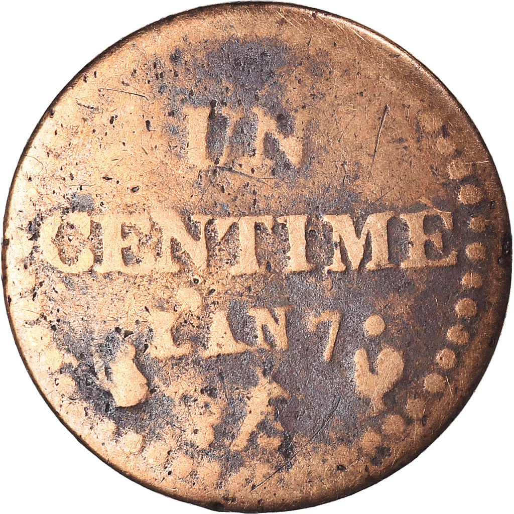 Coin, France, Dupré, Centime, AN 7, Paris, , Bronze, KM:646