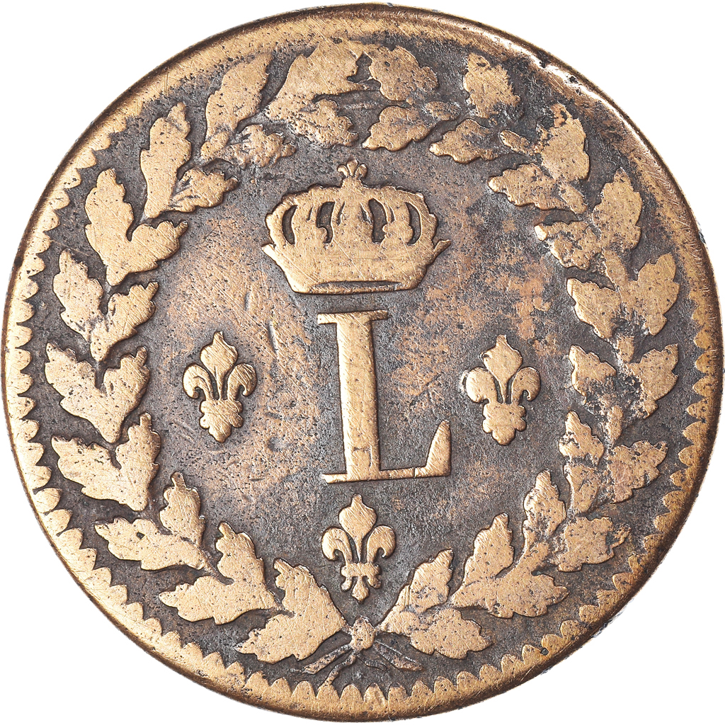 Coin, France, Louis XVIII, Decime, 1815, Strasbourg, , Bronze