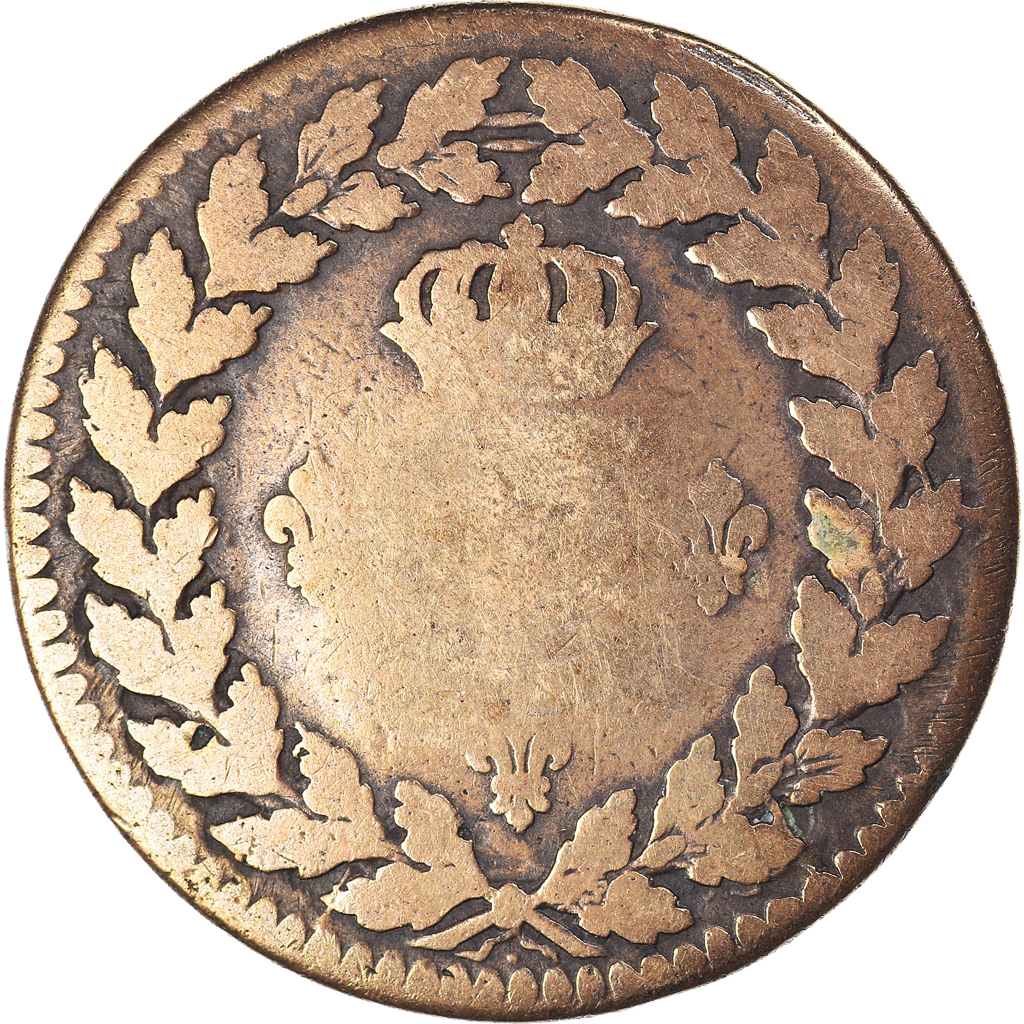 Coin, France, Louis XVIII, Decime, 1815, Strasbourg, , Bronze