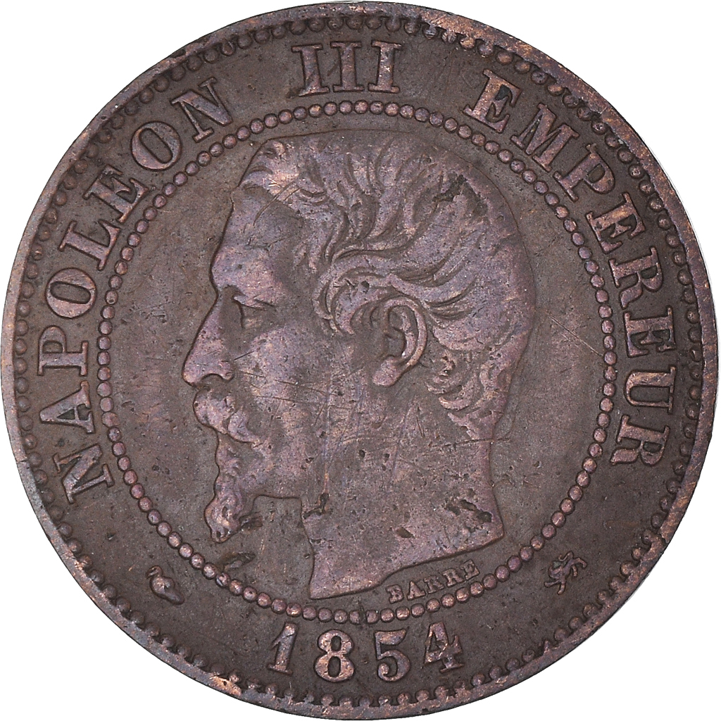 Coin, France, Napoleon III, Napoléon III, 2 Centimes, 1854, Lyon, 