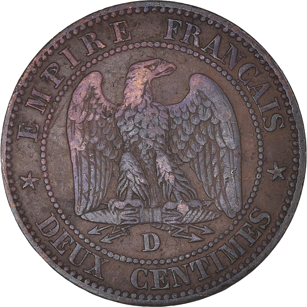 Coin, France, Napoleon III, Napoléon III, 2 Centimes, 1854, Lyon, 