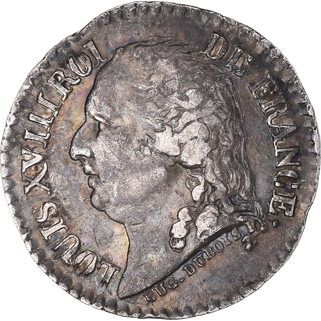 France, Quinaire, Louis XVIII, Louis XVIII et Henri IV, , Silver