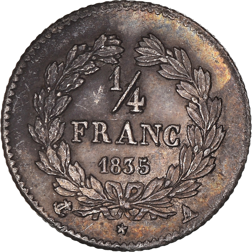 Coin, France, Louis-Philippe, 1/4 Franc, 1835, Paris, , Silver
