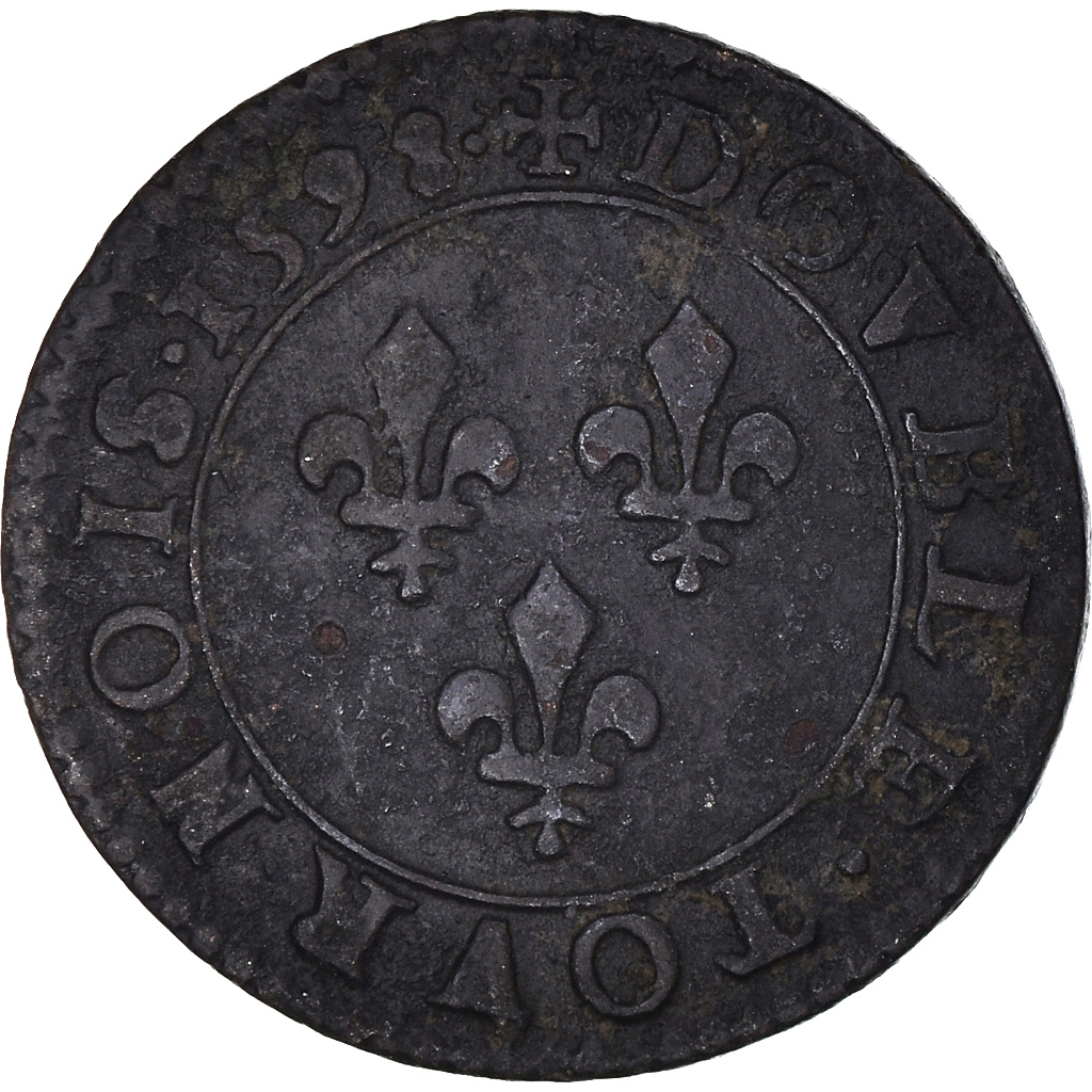 Coin, France, Henri IV, Double Tournois, 1598, Paris, , Copper