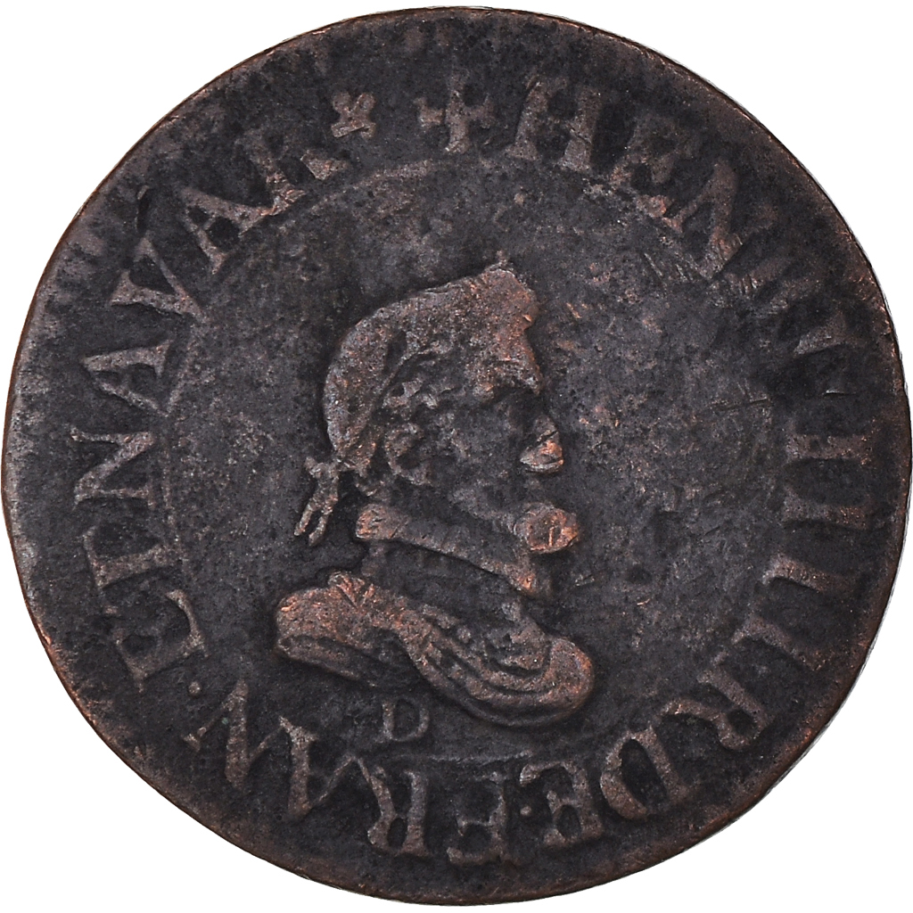 Coin, France, Henri IV, Double Tournois, 1607, Lyon, , Copper