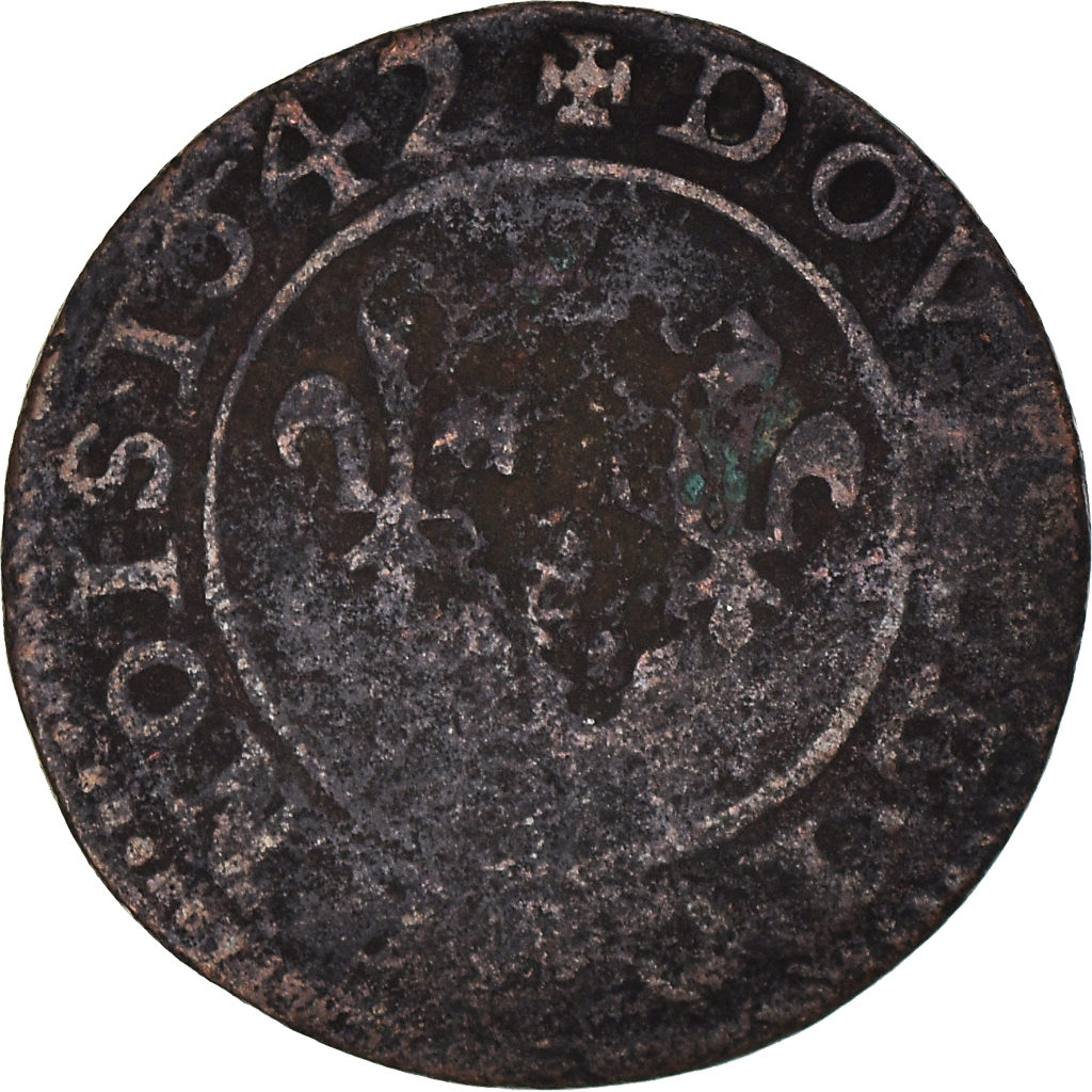 Coin, France, Louis XIII, Double Tournois, 1642, , Copper, CGKL:514