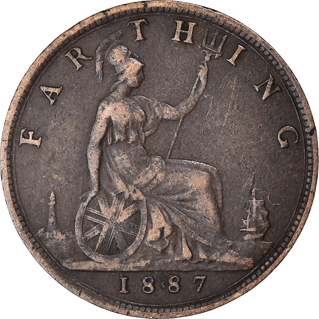 Coin, Great Britain, Victoria, Farthing, 1887, British Royal Mint, 