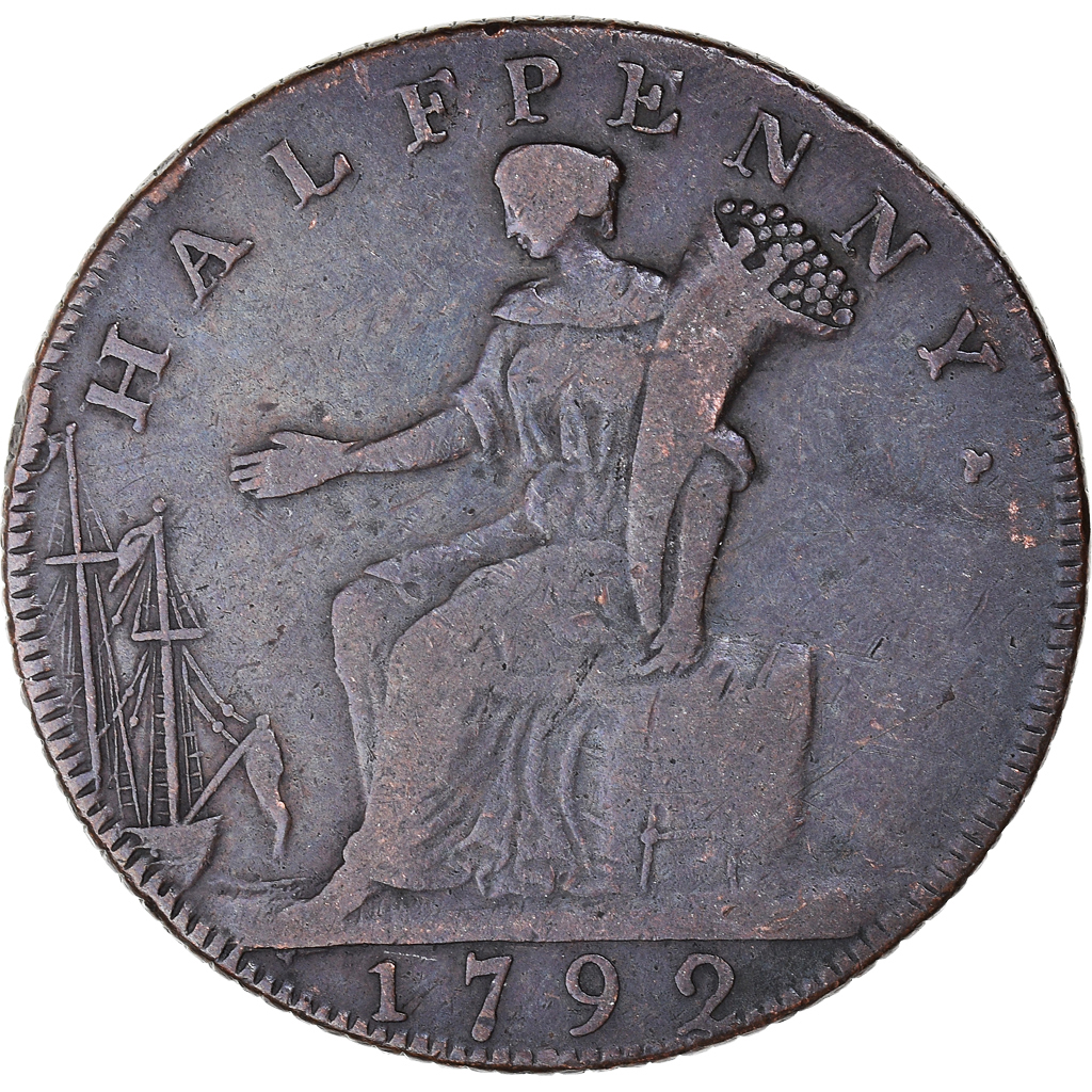 United Kingdom, Halfpenny Token, London & Middlesex, 1792, , Copper