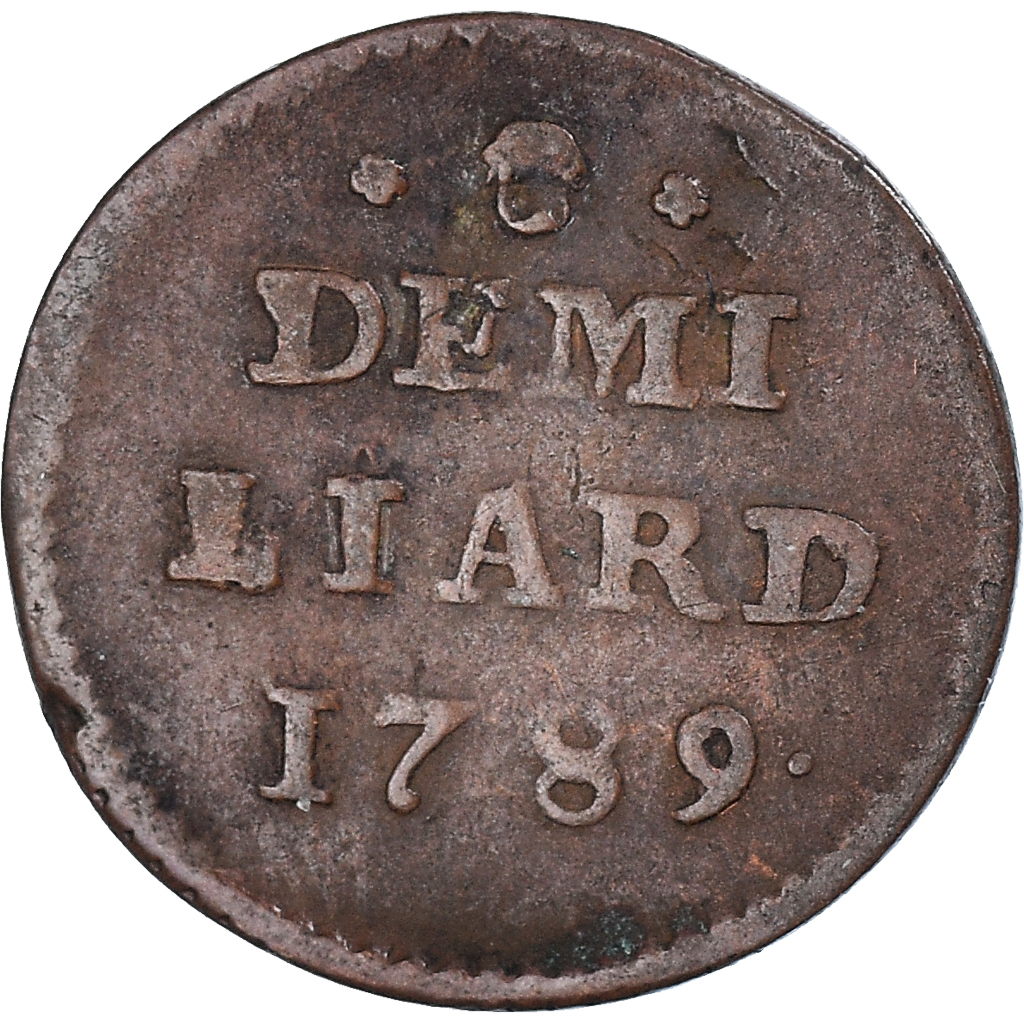 Coin, Luxembourg, Joseph II, 1/2 Liard, 1789, Brussels, , Copper, KM:10