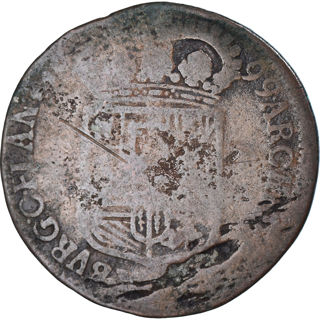 Coin, Spanish Netherlands, Flanders, Charles II, Liard, 12 Mites, 1699, Bruges