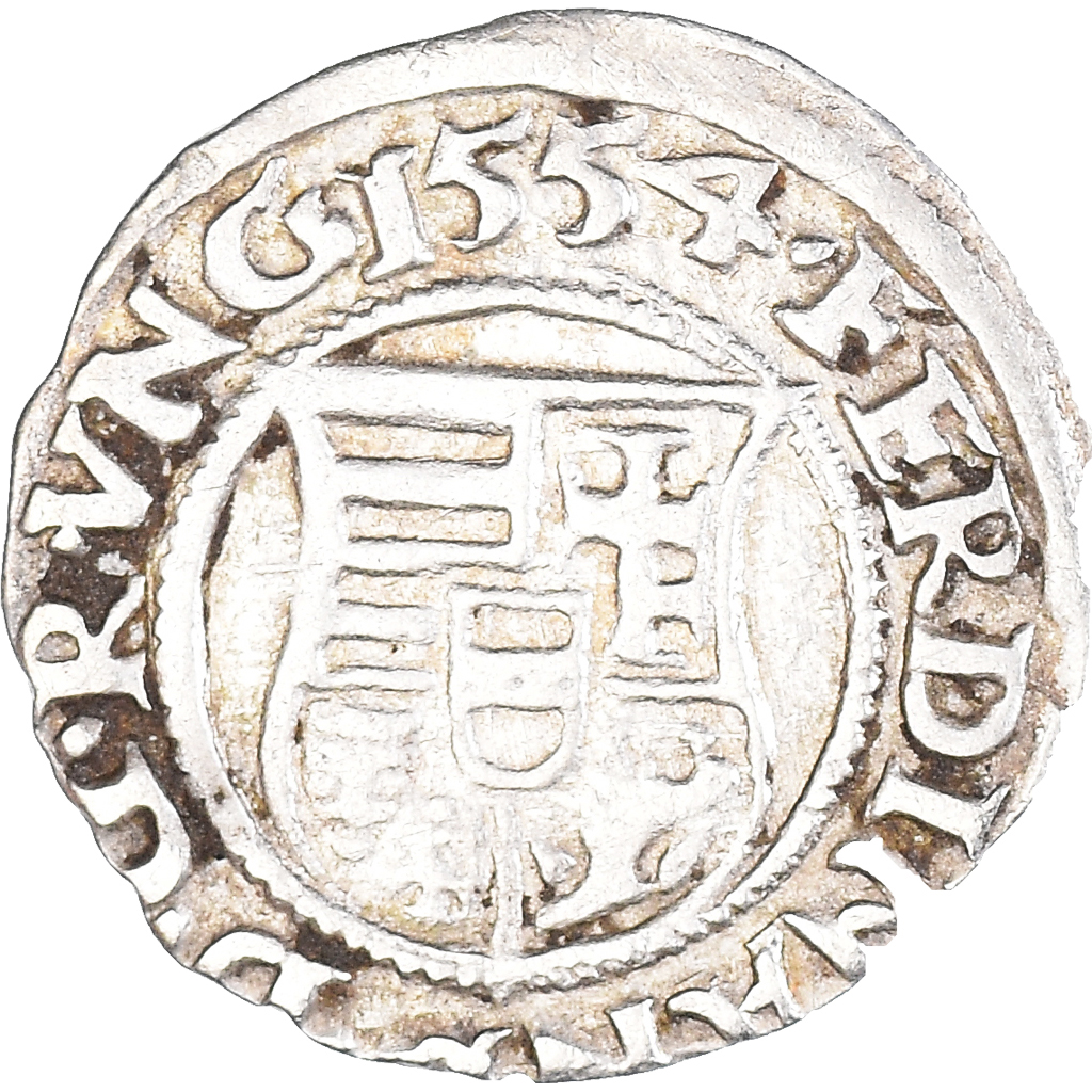 Coin, Hungary, Ferdinand I, Denier de la Vierge à l'Enfant, 1554, Kremnitz