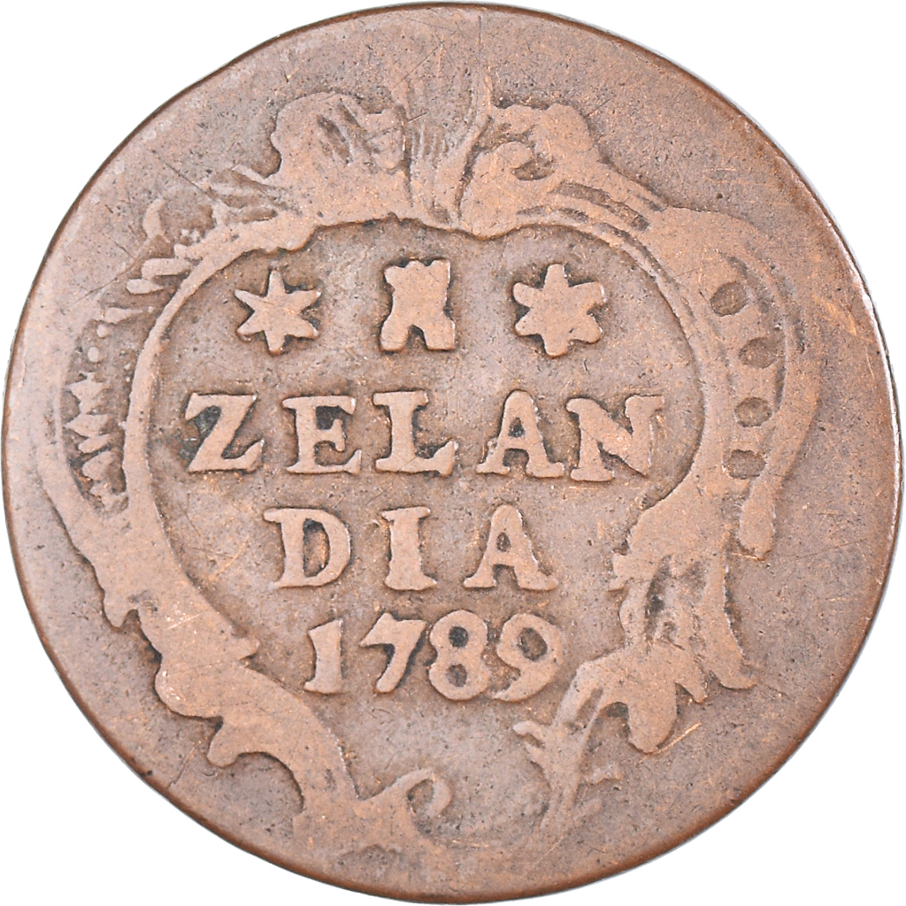 Coin, Netherlands, ZEELAND, Duit, 1789, Middelbourg, , Copper, KM:101.1