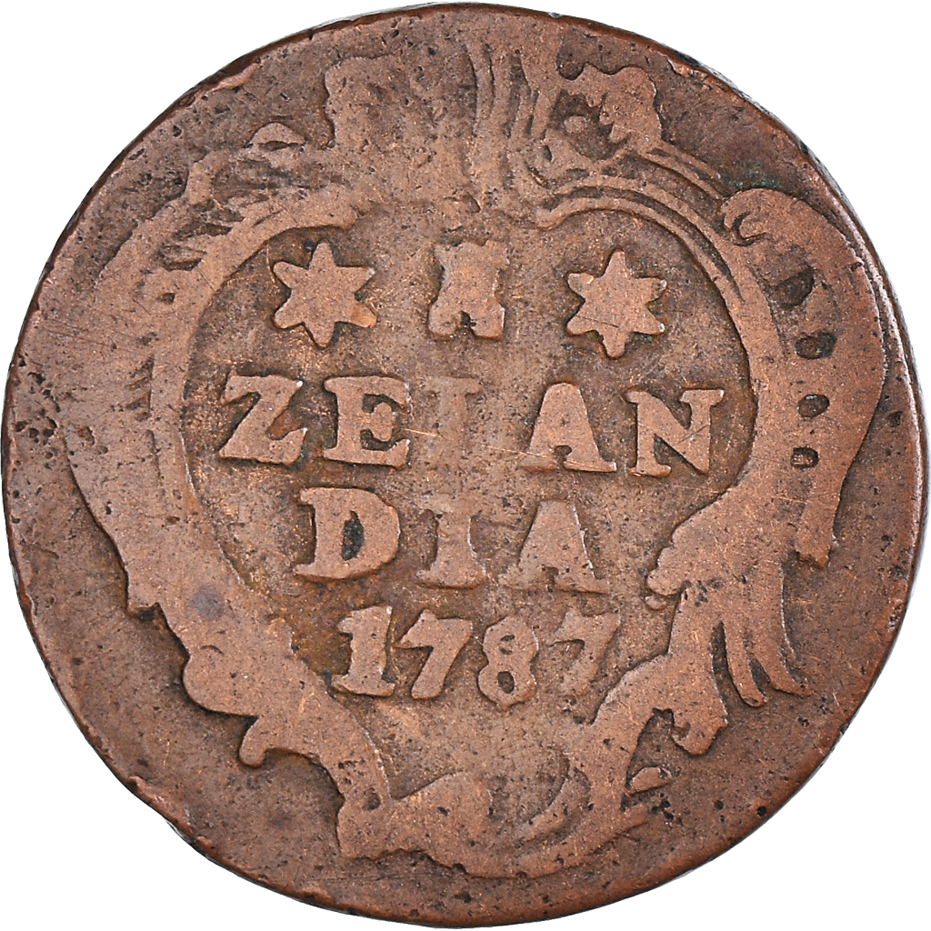 Coin, Netherlands, ZEELAND, Duit, 1787, Middelbourg, , Copper, KM:101.1