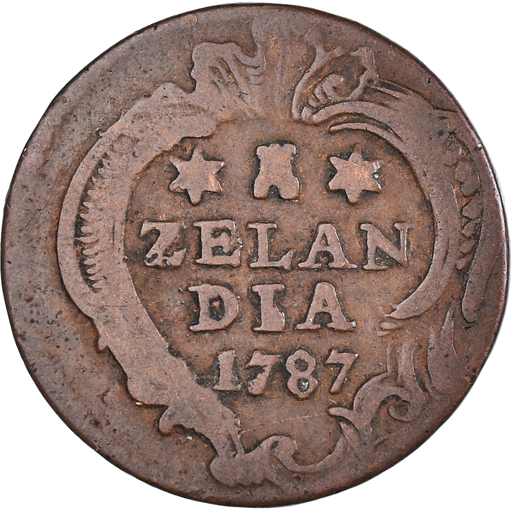 Coin, Netherlands, ZEELAND, Duit, 1787, Middelbourg, , Copper, KM:101.1