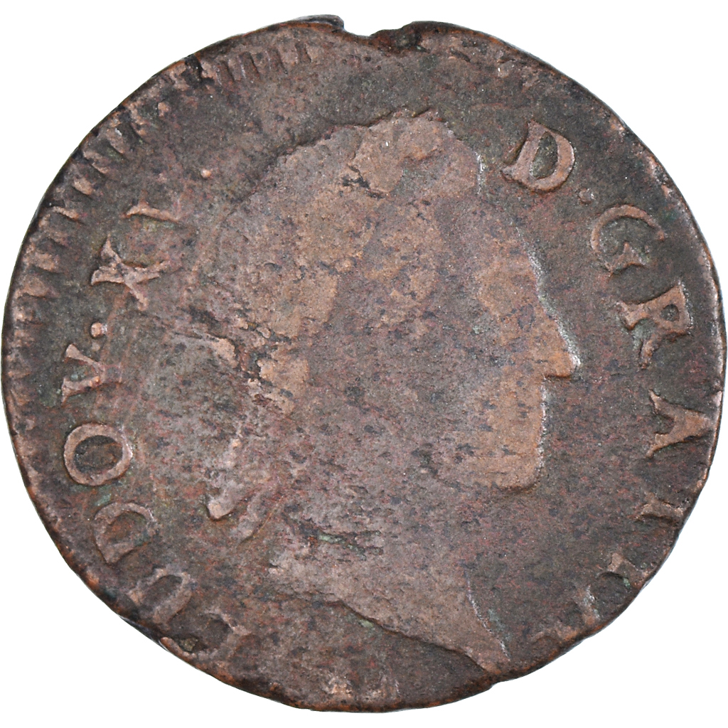 Coin, France, Louis XV, 1/2 Sol à la vieille tête, 177[?], Metz, 