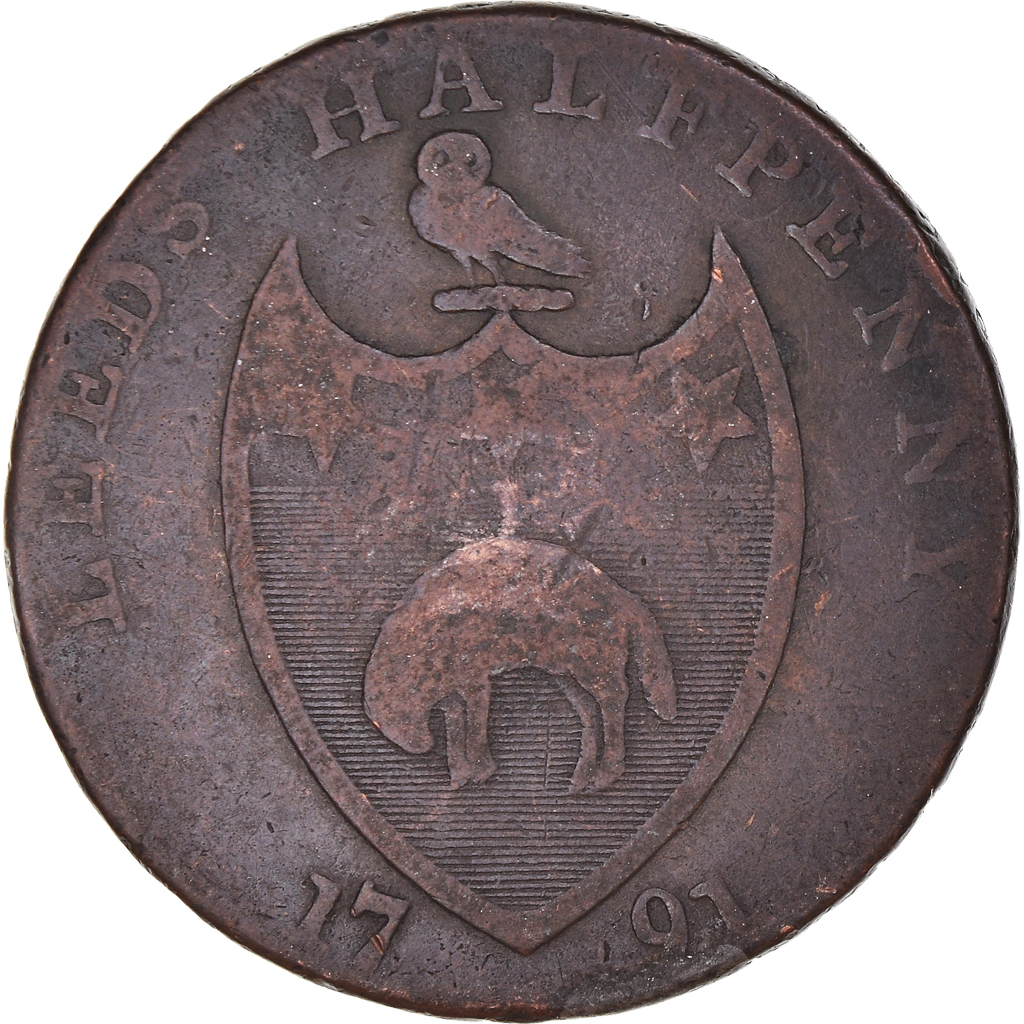 United Kingdom, Halfpenny Token, Yorkshire – Leeds/Paley’s, 1791, 