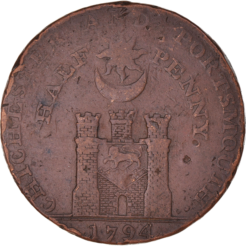 United Kingdom, Halfpenny Token, Hampshire - Portsmouth - John Howard, 1794