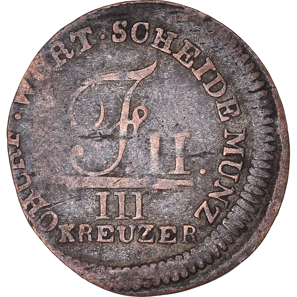 Coin, German States, Electorate of Württemberg, Friedrich II, 3 Kreuzer