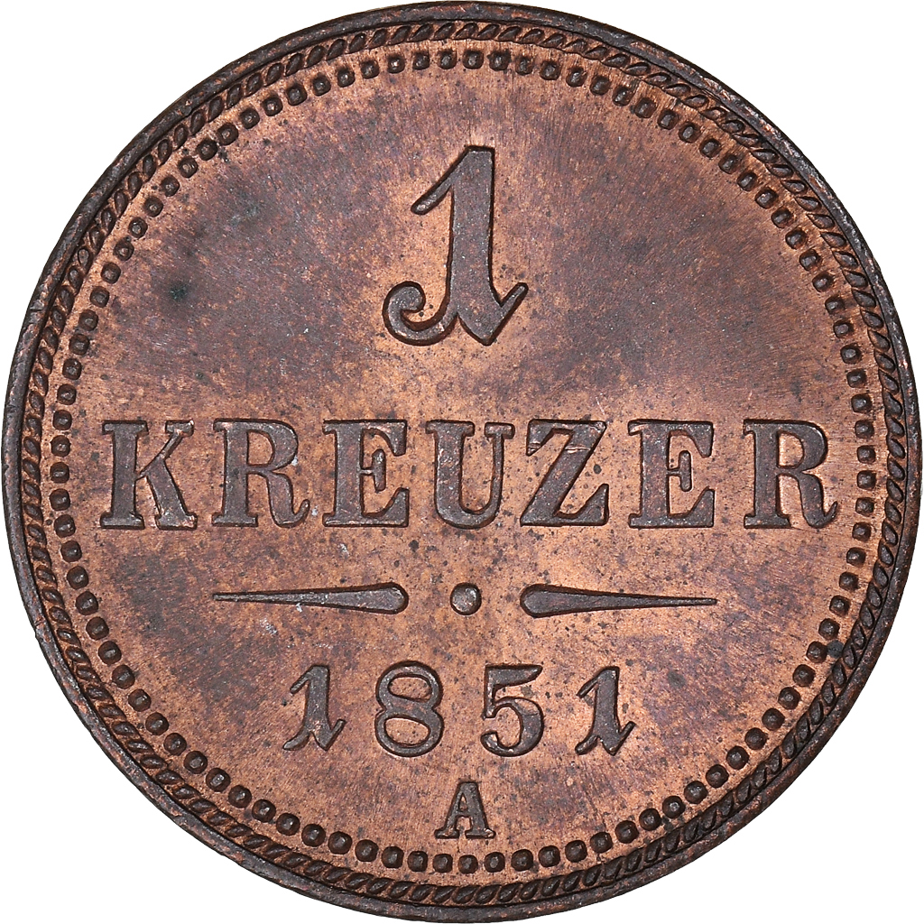 Coin, Austria, Franz Joseph I, Kreuzer, 1851, Vienna, , Copper, KM:2185
