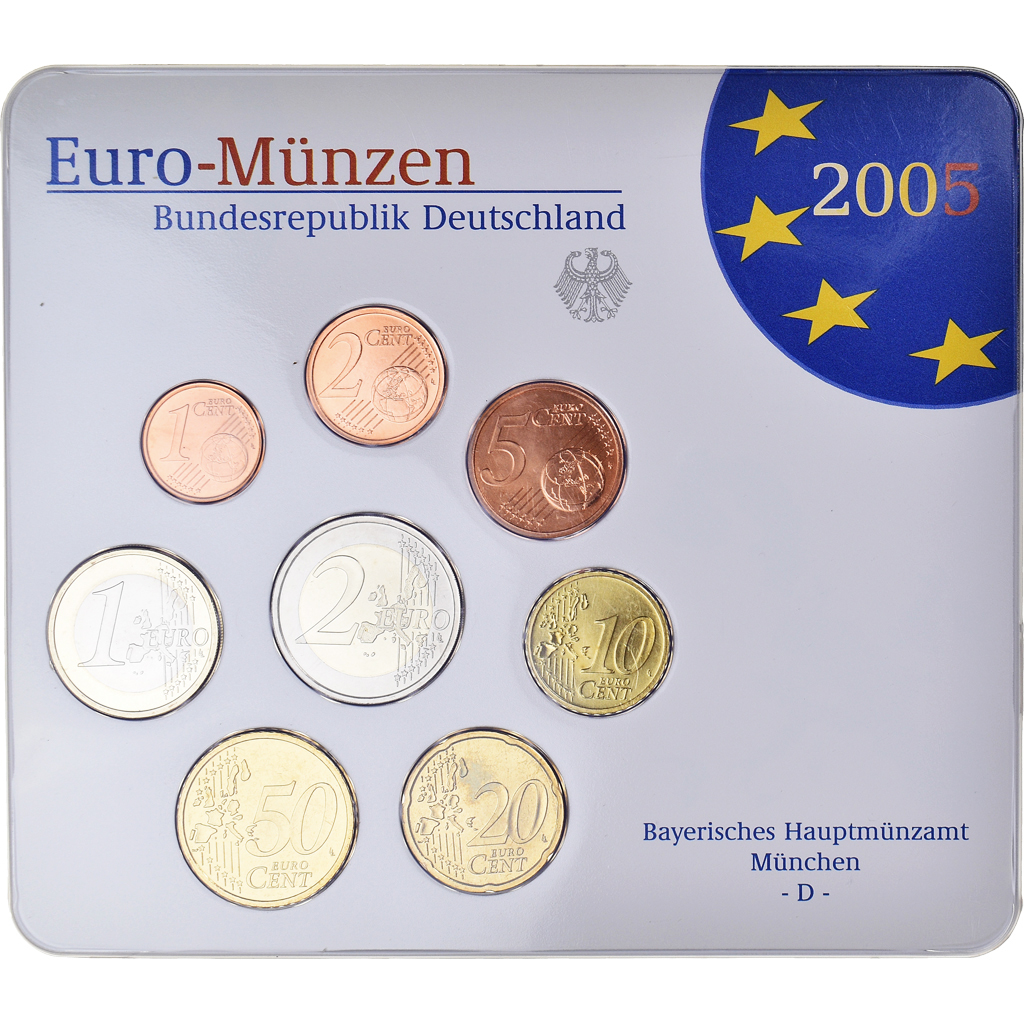 Deutschland, 1 Cent to 2 Euro, 2005, Karlsruhe, Set, STGL