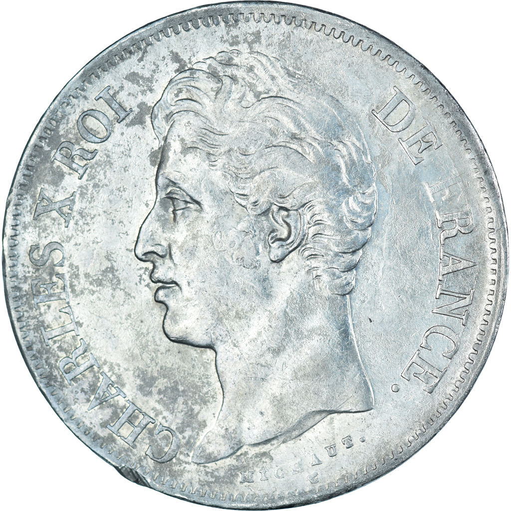 Coin, France, Charles X, 5 Francs, 1828, Lille, , Silver, KM:728.13