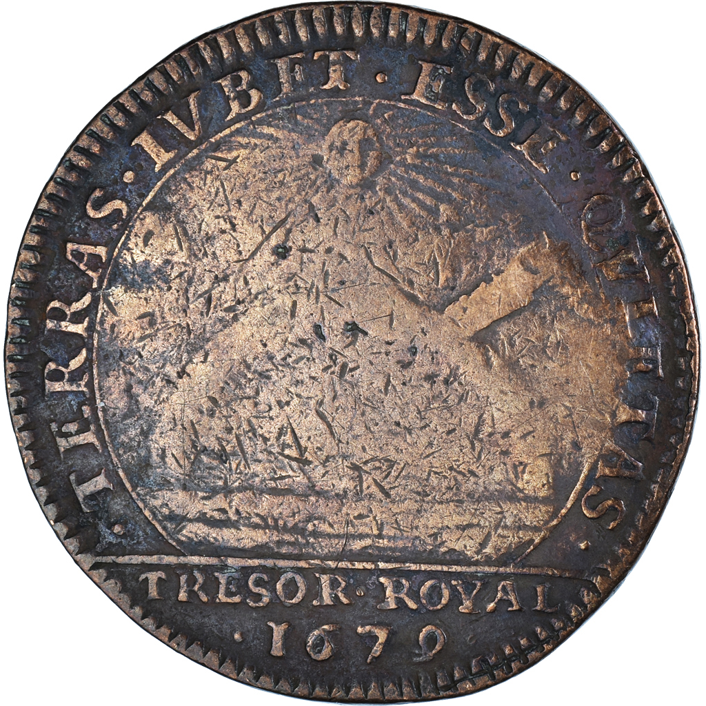 France, Token, Louis XIV, Trésor Royal, 1679, , Copper, Feuardent:1886
