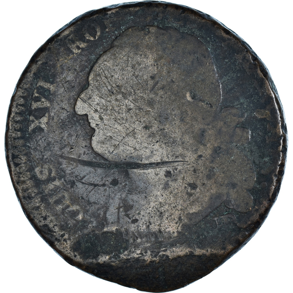 Coin, France, 12 deniers français, 12 Deniers, 1792⸱4, Strasbourg,