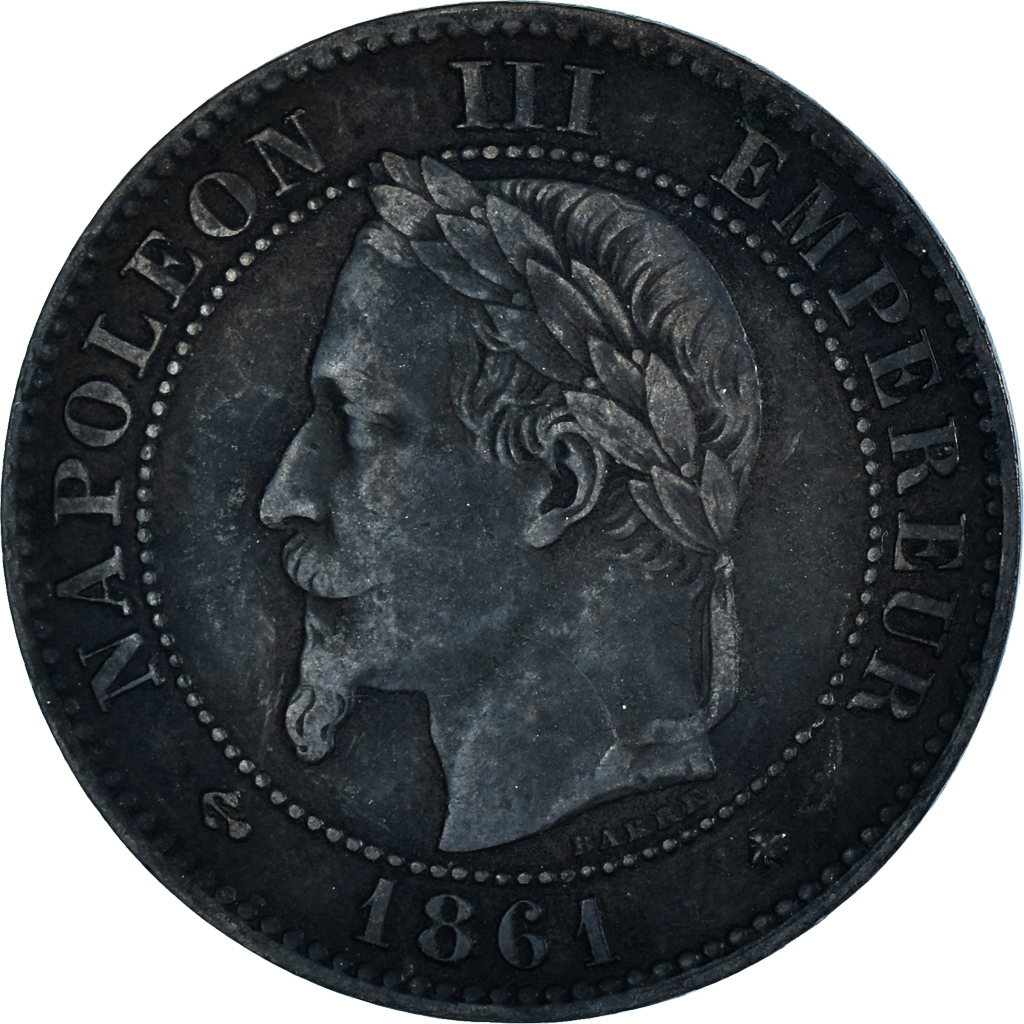 Coin, France, Napoleon III, 2 Centimes, 1861, Paris, , Bronze