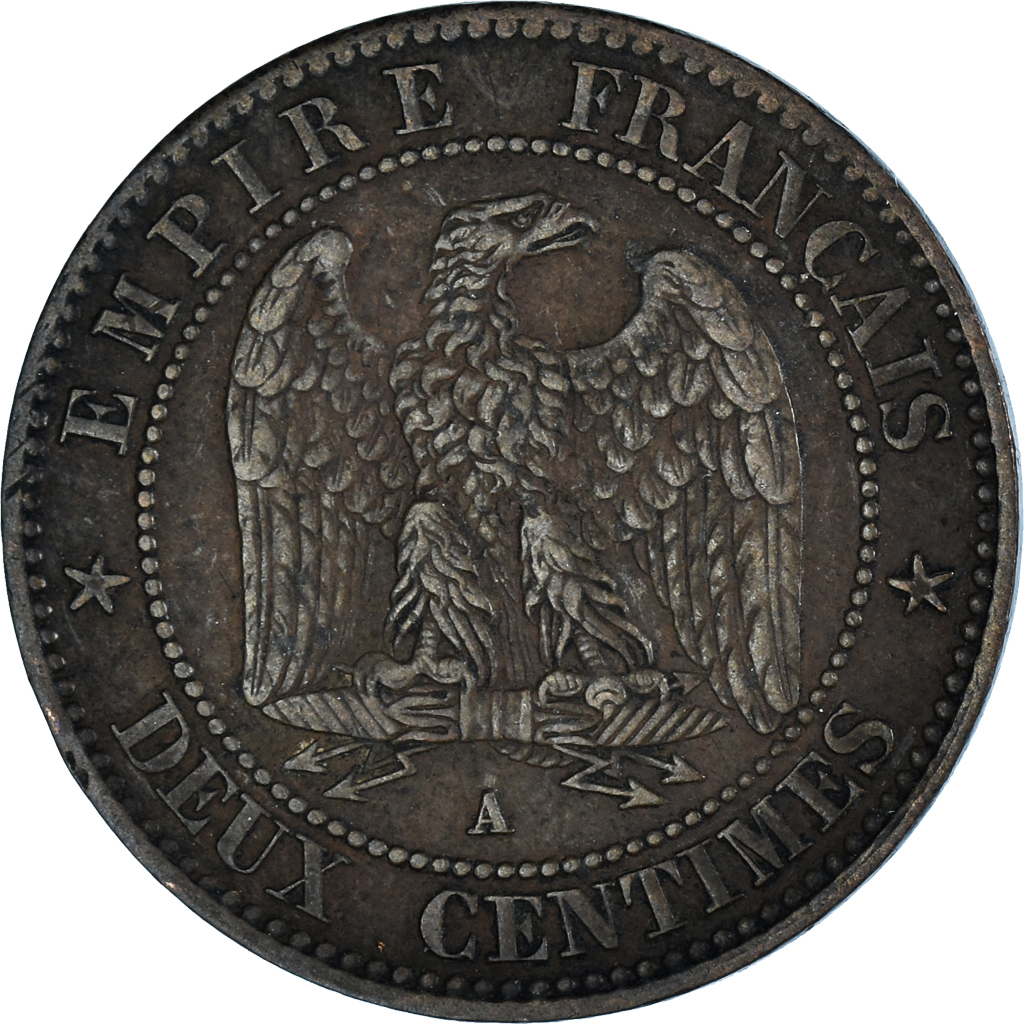 Coin, France, Napoleon III, 2 Centimes, 1861, Paris, , Bronze