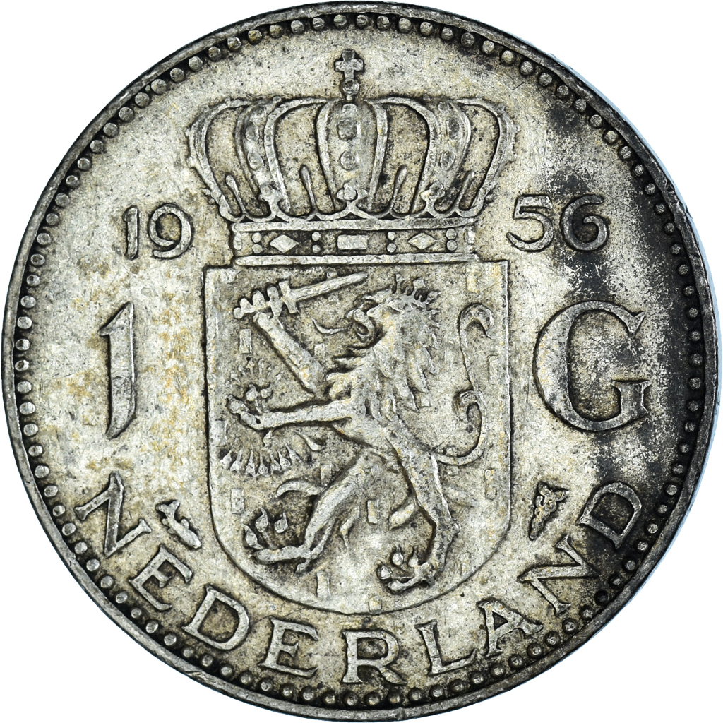 Coin, Netherlands, Juliana, Gulden, 1956, Utrecht, , Silver, KM:184