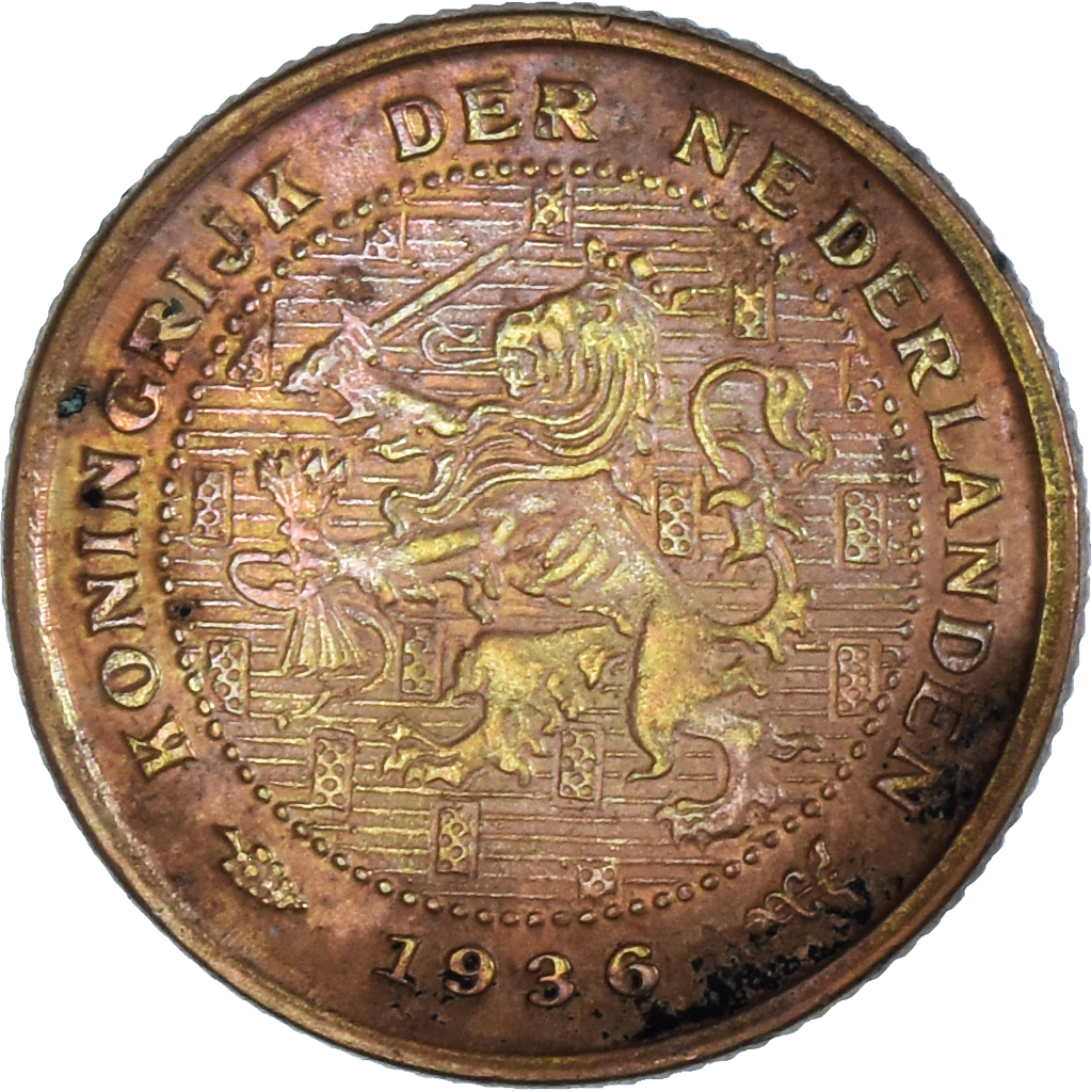 Coin, Netherlands, Wilhelmina I, 1/2 Cent, 1936, Utrecht, , Copper