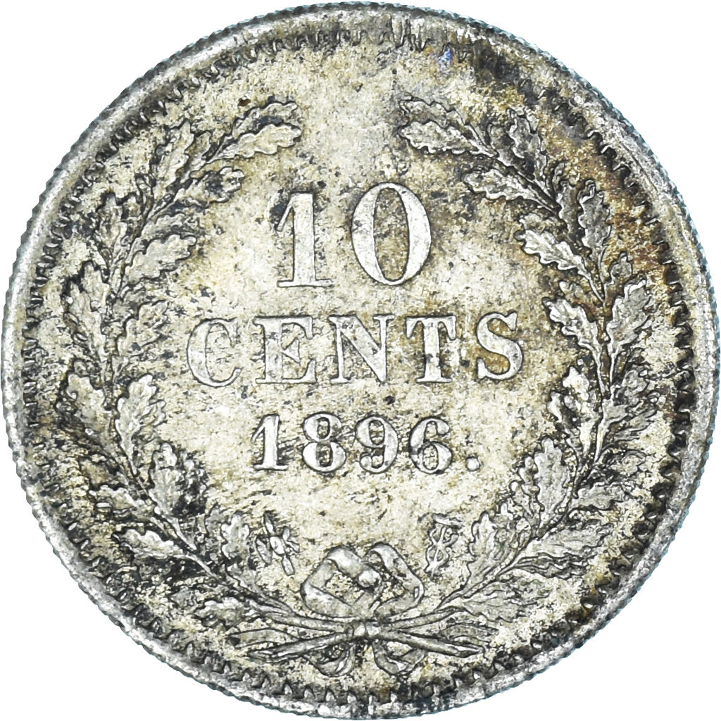 Coin, Netherlands, Wilhelmina I, 10 Cents, 1896, Utrecht, , Silver