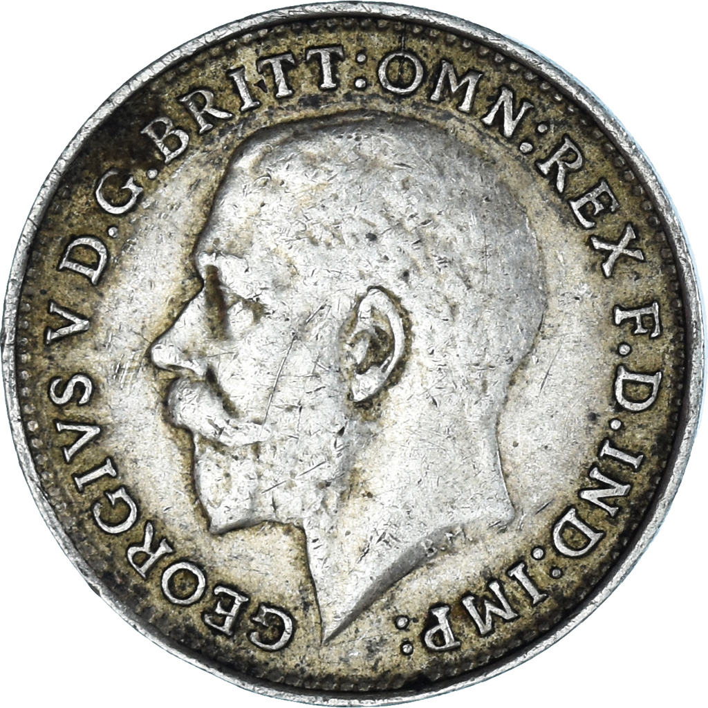 Coin, Great Britain, George V, 3 Pence, 1917, British Royal Mint, 