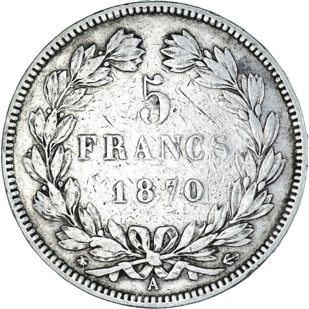 Coin, France, Cérès, 5 Francs, 1870, Paris, sans légende, , Silver
