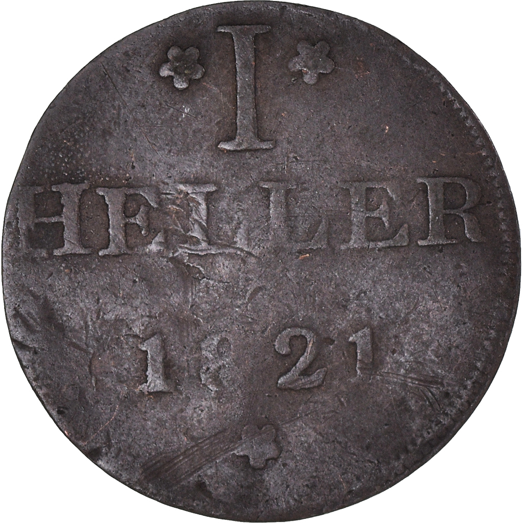 Coin, German States, FRANKFURT AM MAIN, Heller, 1821, Frankfurt, 