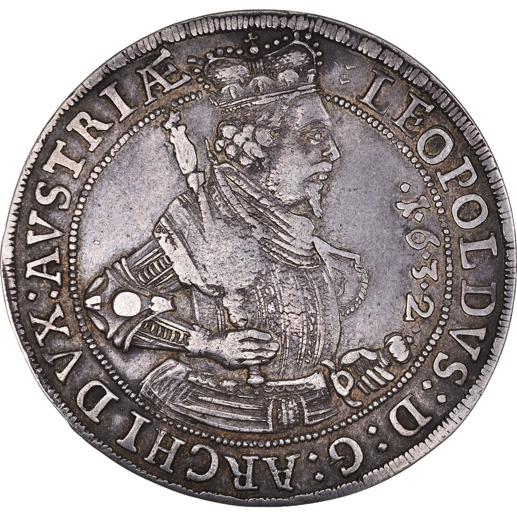 Coin, Austria, Leopold V, posthumous, Thaler, 1632, Hall, , Silver
