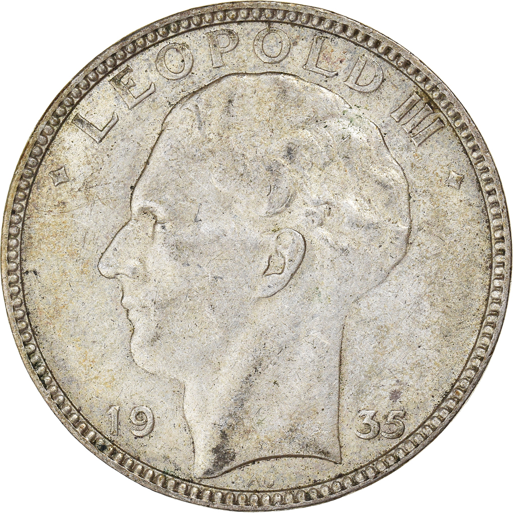Coin, Belgium, Leopold III, 20 Francs, 20 Frank, 1935, Brussels, 