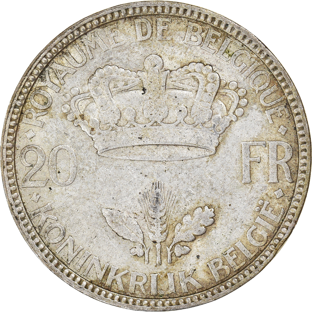 Coin, Belgium, Leopold III, 20 Francs, 20 Frank, 1935, Brussels, 