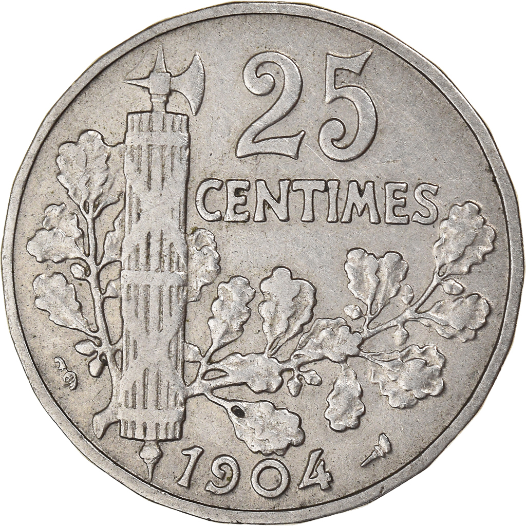 Coin, France, Patey, 25 Centimes, 1904, Paris, , Nickel, KM:856