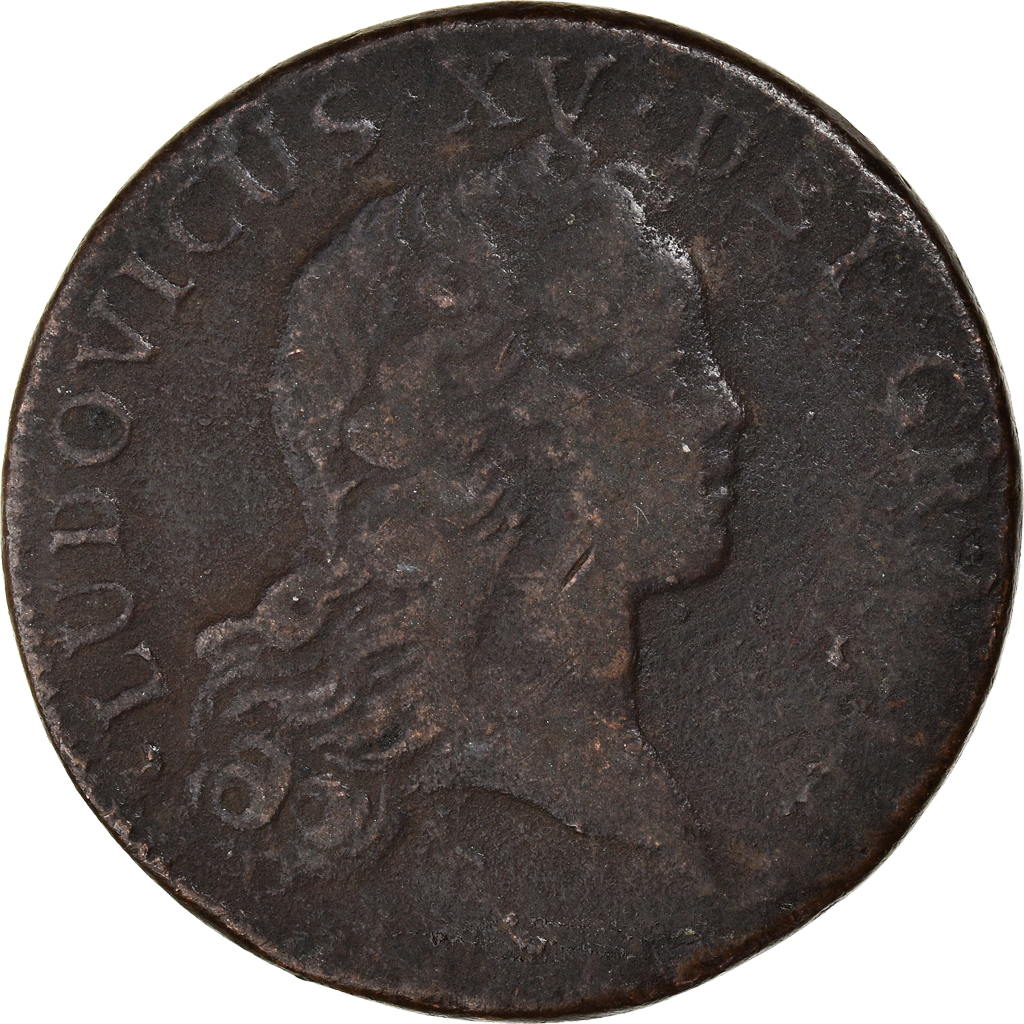 Coin, France, Louis XV, Sol au buste enfantin, 1719, Rouen, , Copper