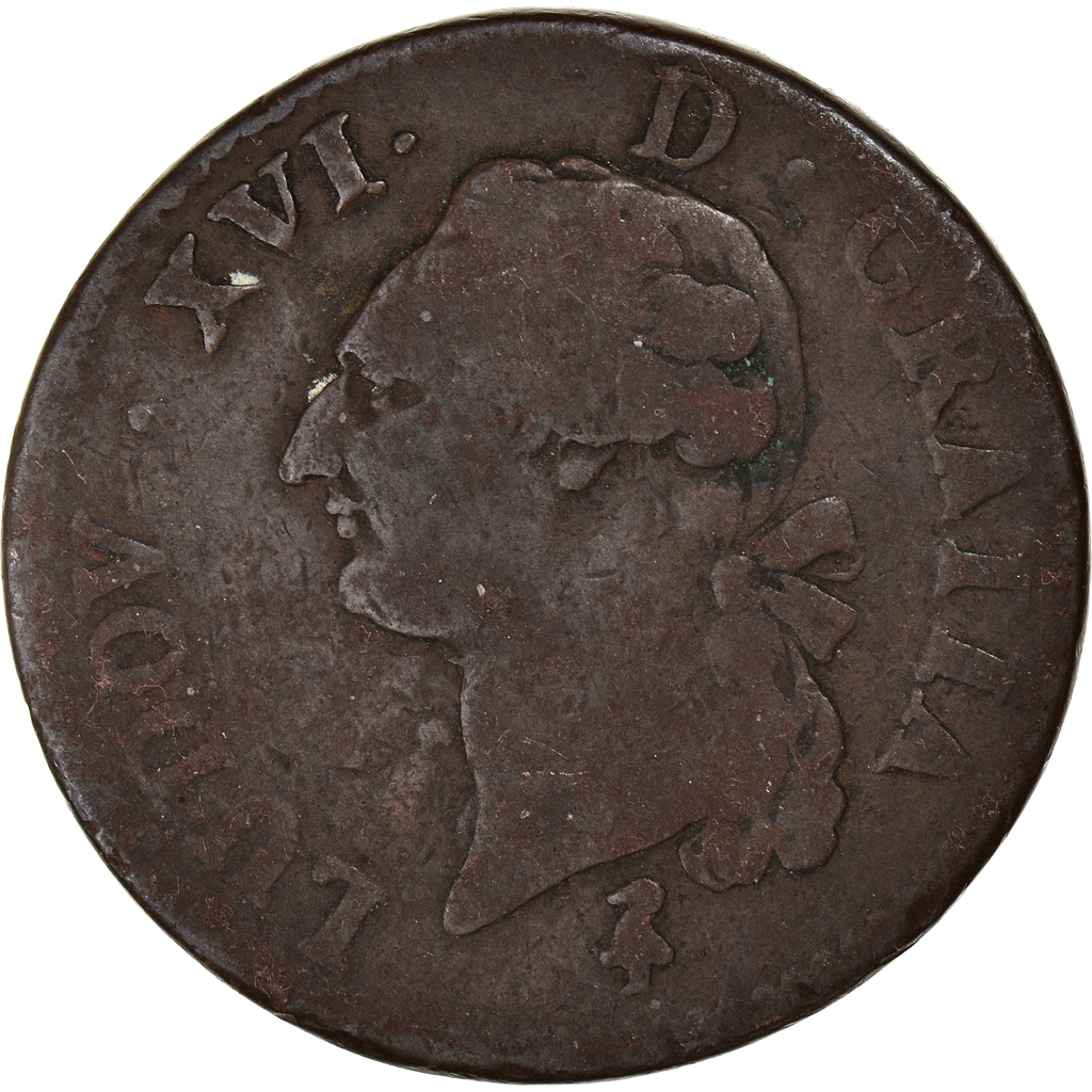 1064809] Coin, France, Louis XVI, Sol, 1791, Paris, VF(30-35
