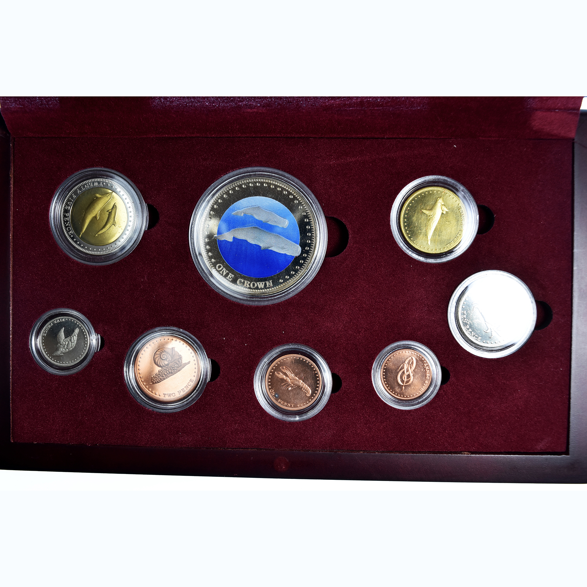 Tristan Da Cunha, Elizabeth II, Set 1/2 penny to 1 crown, 2008, Proof, MS