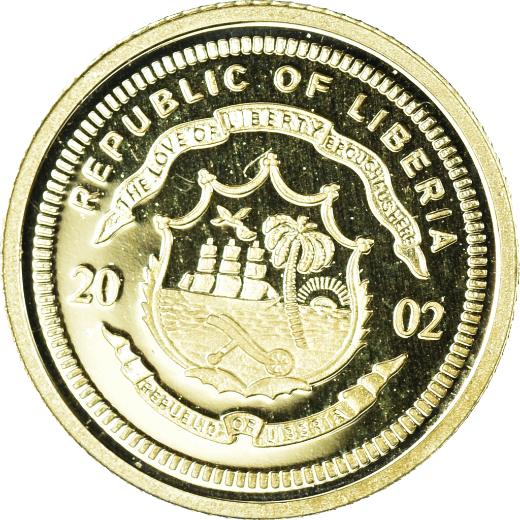 Coin, Liberia, farewell to the franc français, 25 Dollars, 2002, American Mint