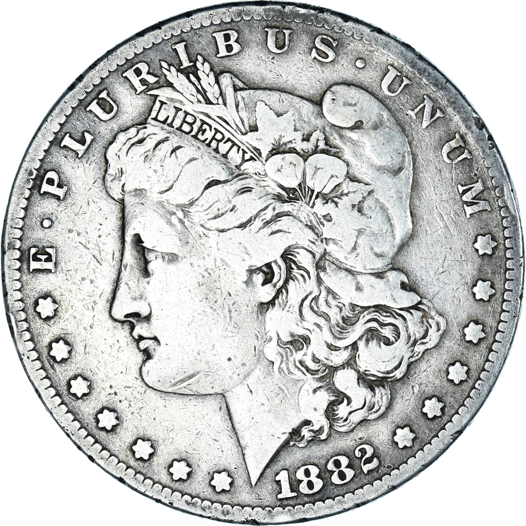 Coin, United States, Morgan dollar, 1882, U.S. Mint, San Francisco,