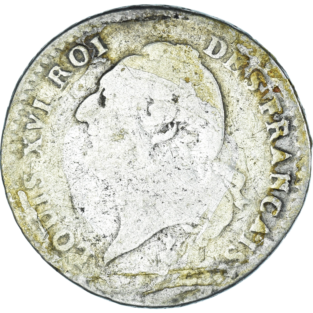 Coin, France, Louis XVI, 15 sols français, 1791 / AN 3, Metz, VF