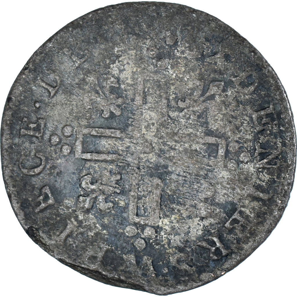 Coin, France, Louis XIV, XV Deniers (pièce de), 1712, Metz, VF, Billon